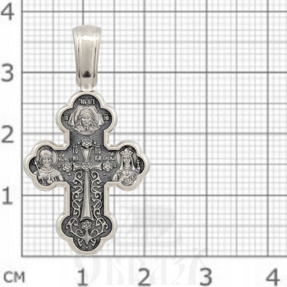 крест «крестовоздвижение. донская икона божией матери», золото 585 проба белое (арт. 201.073-3)