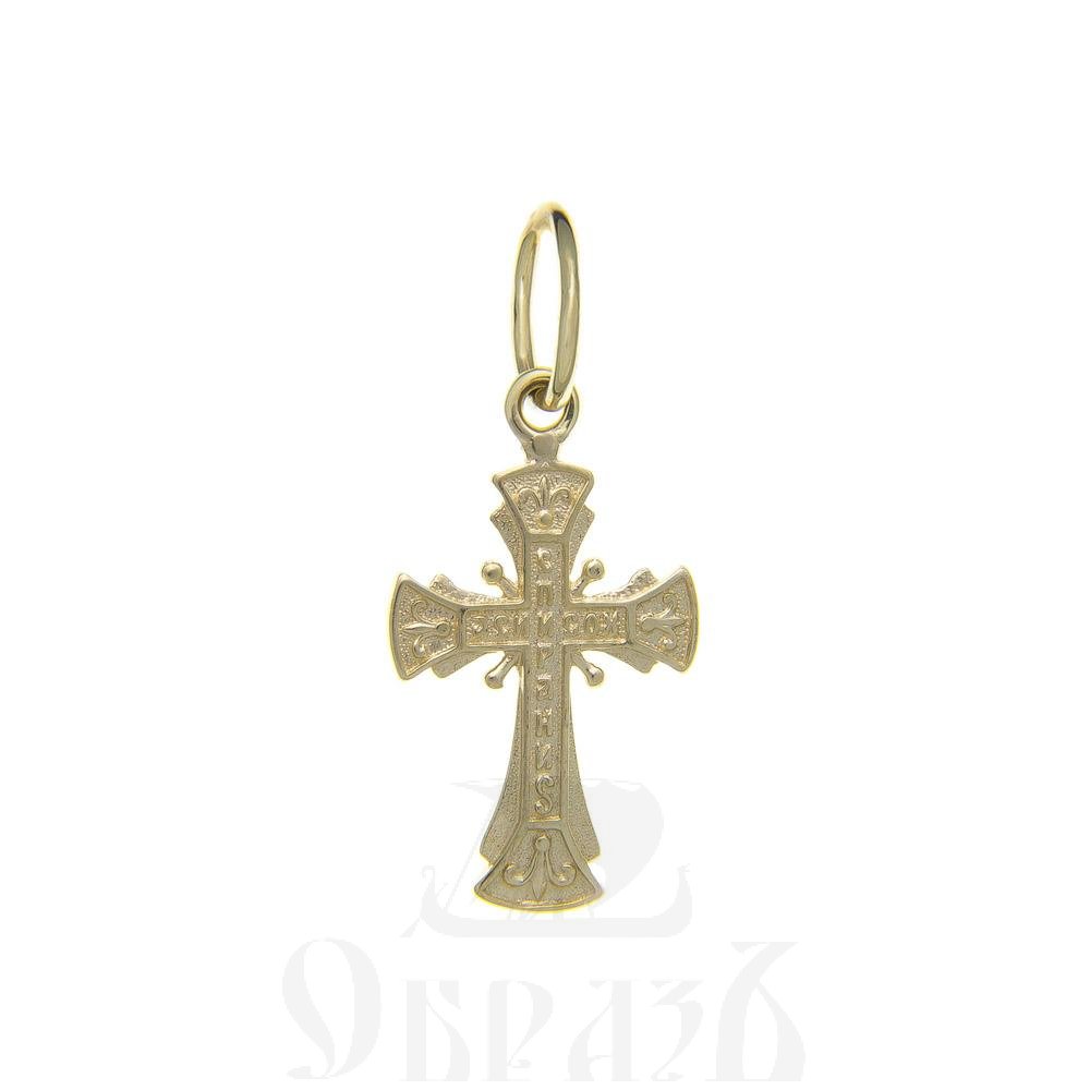 золотой крест с молитвой "спаси и сохрани", 585 проба желтого и белого цвета (арт. п10086-з5жб)