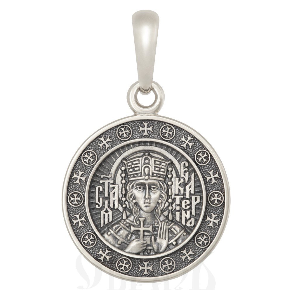 образок «святая великомученица екатерина», золото 585 пробы белое (арт. 202.640-3)